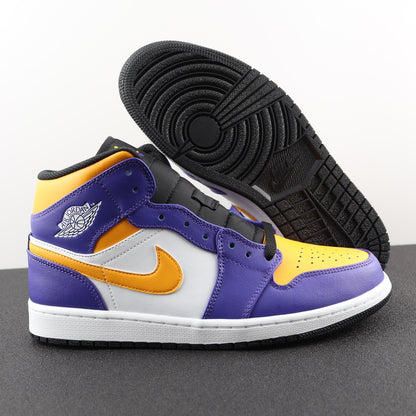 トップAJ 1 Midパープルイエローホワイト！