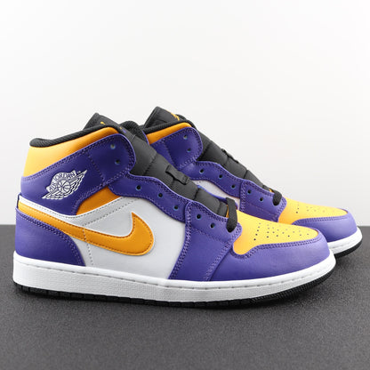 トップAJ 1 Midパープルイエローホワイト！