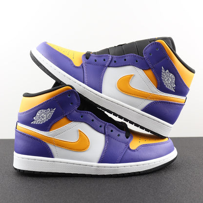 トップAJ 1 Midパープルイエローホワイト！