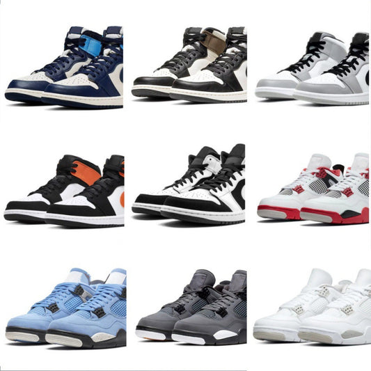 プー田純原靴aj 1高群黒曜石北卡藍白黒パンダ黒オレンジボタン割れAJ 4白セメントバスケットボール靴