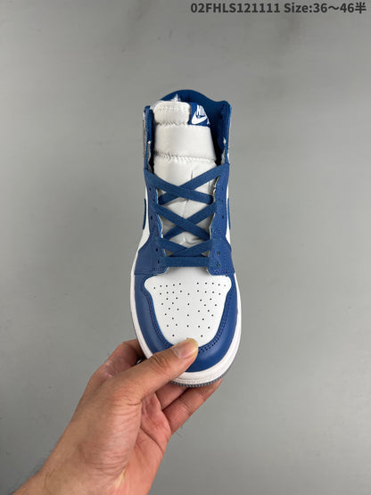 Nike Air Jordan 1 High OG「True Blue」35周年記念 ホワイト×ディープブルー×グレー ハイカットバスケットボールシューズ