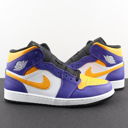 トップAJ 1 Midパープルイエローホワイト！